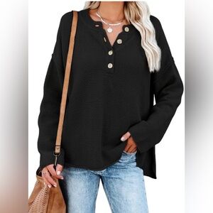 Black Sweater with Buttons. (M)